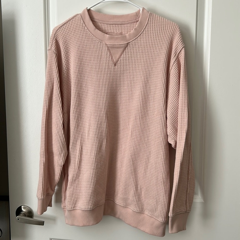 aerie pink waffle shirt